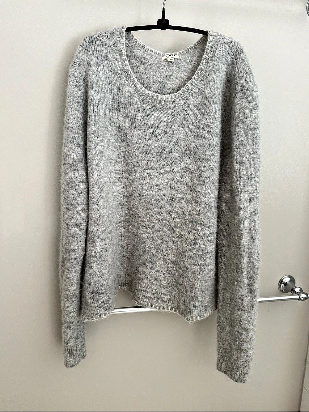 Dylan whipstitch Gray Scoop Neck Sweater